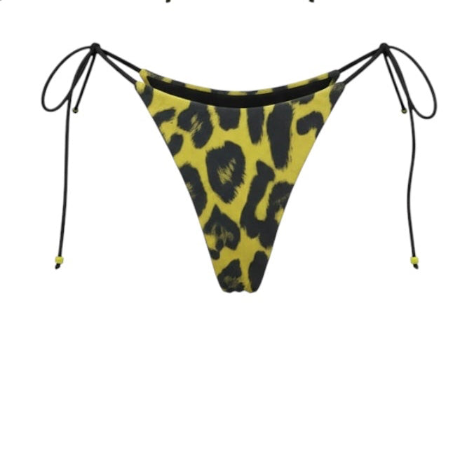 "Yellow Leopard Triangle Top" -Handmade