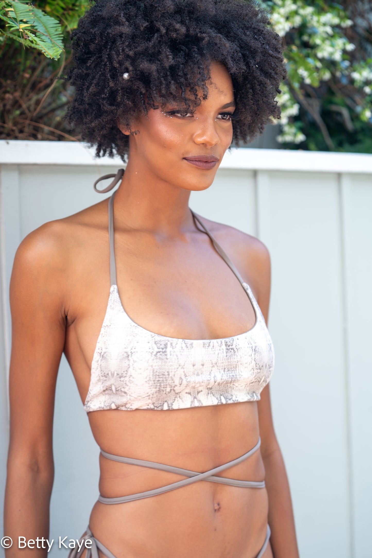 "Carmella" Snake Skin Adjustable Sporty Bikini Top