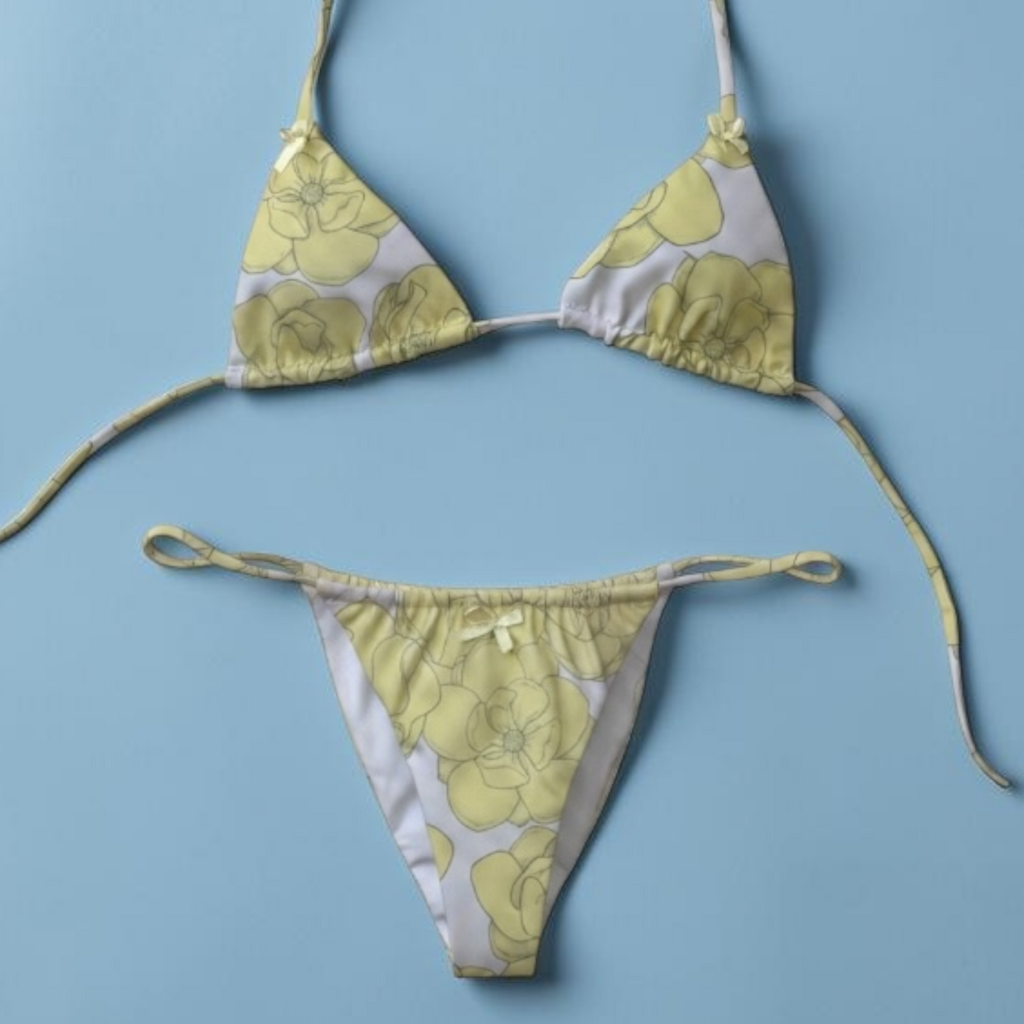 “Yellow Peonies Brazilian Bottom” -Handmade