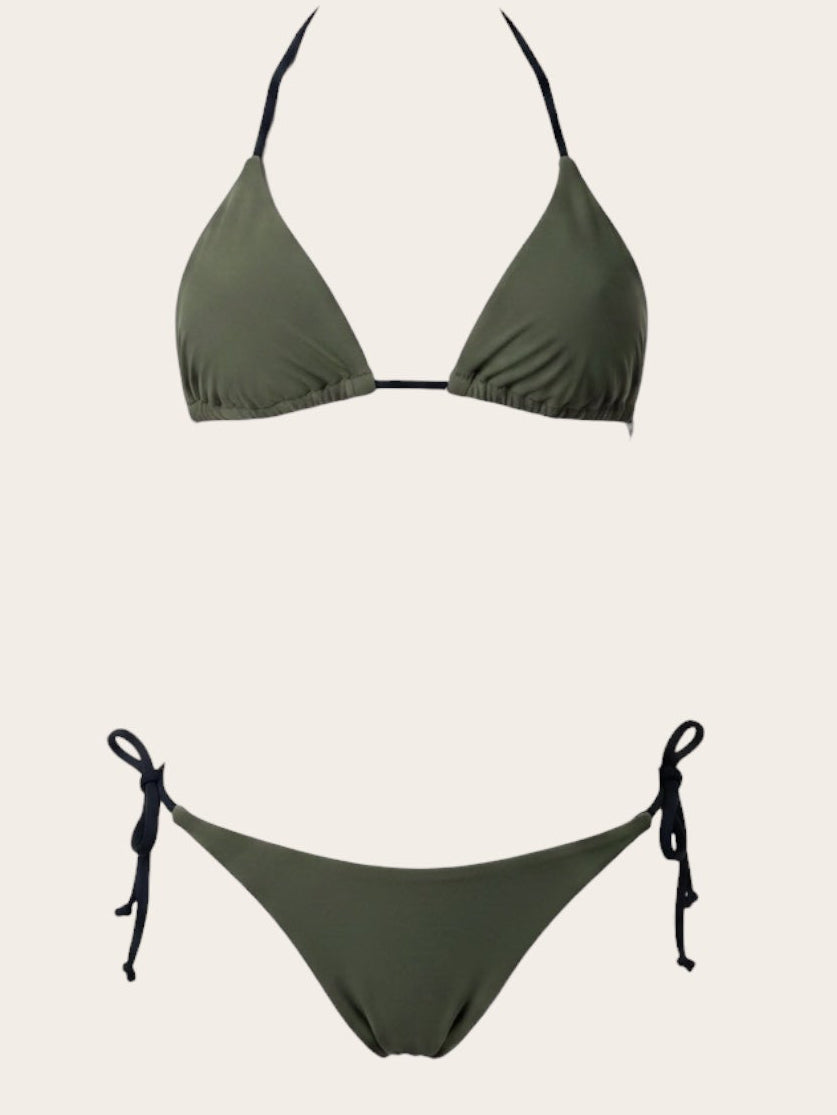 “Matte Olive Triangle Top” -Handmade