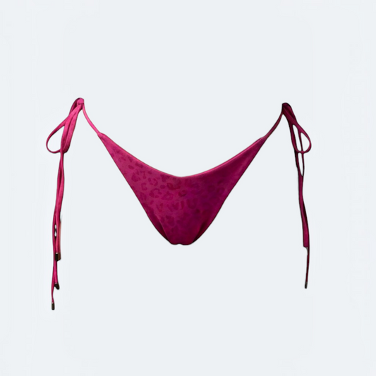 “Pink leopard side tie bottom” -handmade