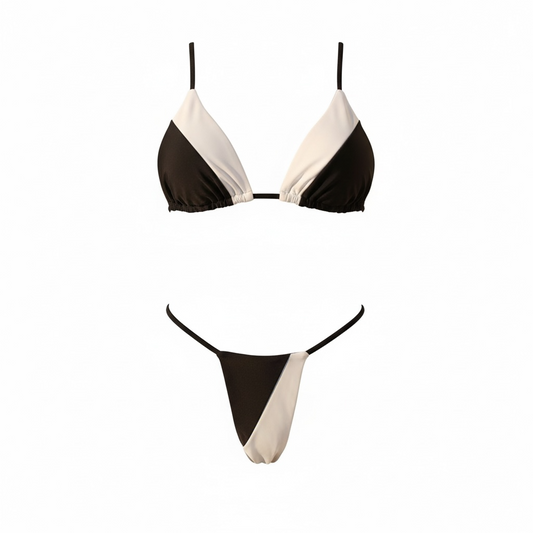 "Sustainakini Salt and Pepper Slim Bottom" -Handmade