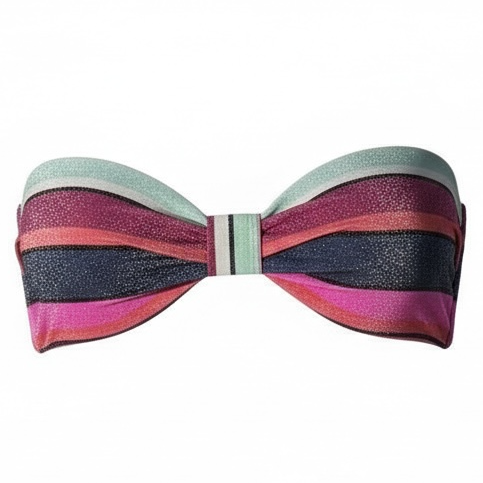 "Disco Stripes Bandeau Top" -Handmade
