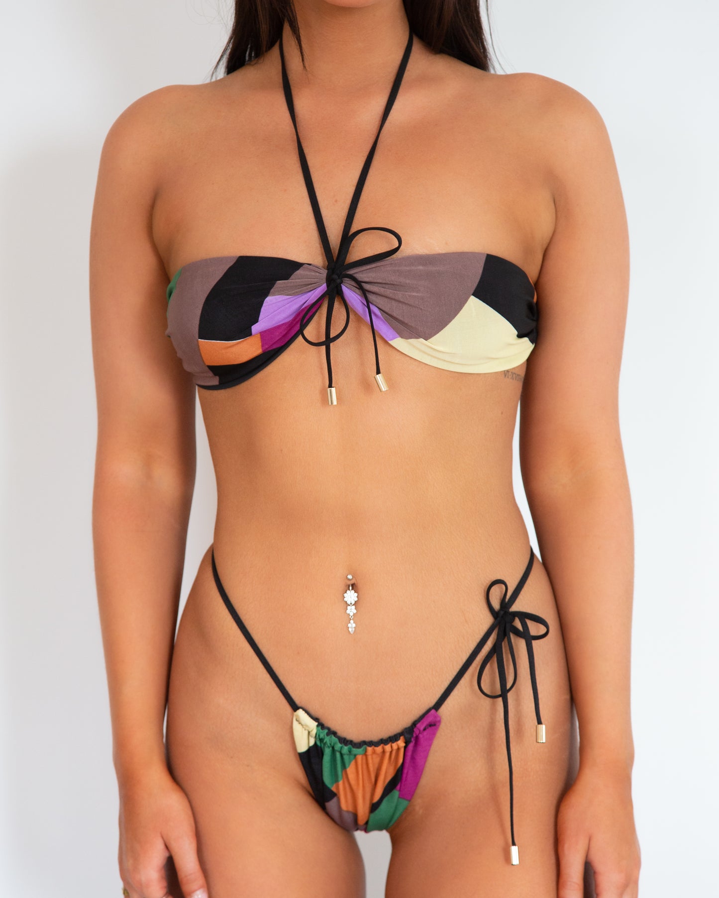 "Morocco" Color Blocked Brazilian Bikini Bottom - Limited Stock!