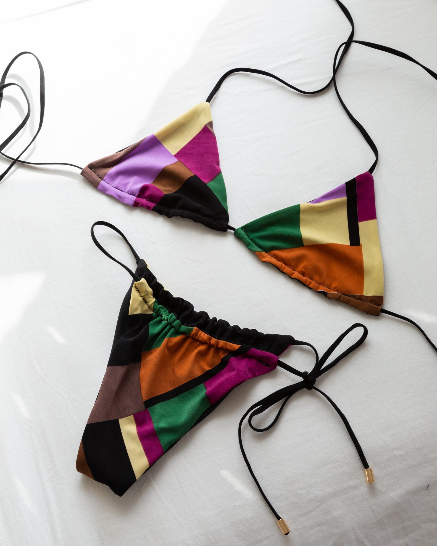 "Morocco" Color Blocked Brazilian Bikini Bottom - Limited Stock!