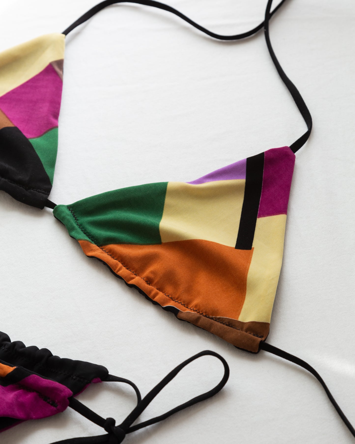 "Morocco" Color Blocked Triangle Bikini Top - Limited Stock!