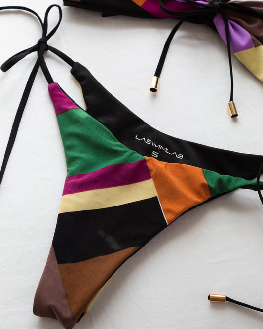 "Morocco" Color Blocked Tie-Side Bikini Bottom - Limited Stock!